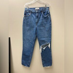 Abercrombie & Fitch The 90’s Straight Ultra High Rise Dark Denim Jeans